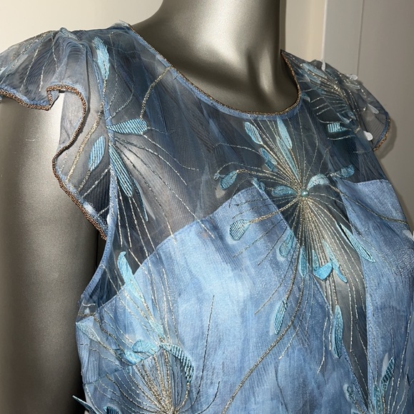 Soft blue Embroidered Dress - Picture 4 of 10